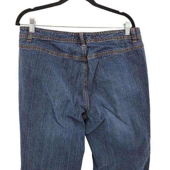 Vintage 80's Venezia High-rise Flare Jeans 16 Dark Wash Button Fly Smooth Bootie - Picture 13 of 16